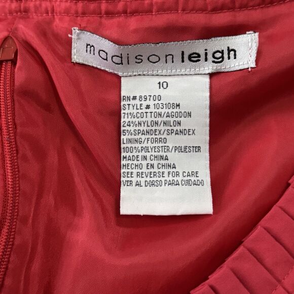 Madison Leigh Pleated Gathered Coral Lined Sleeveless Dress Size 10 - Picture 5 of 13